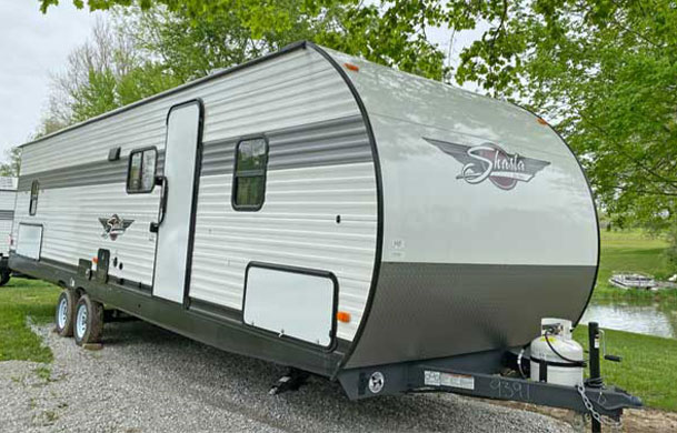 Premium RV rental at Adventure Bound Kamp Modoc
